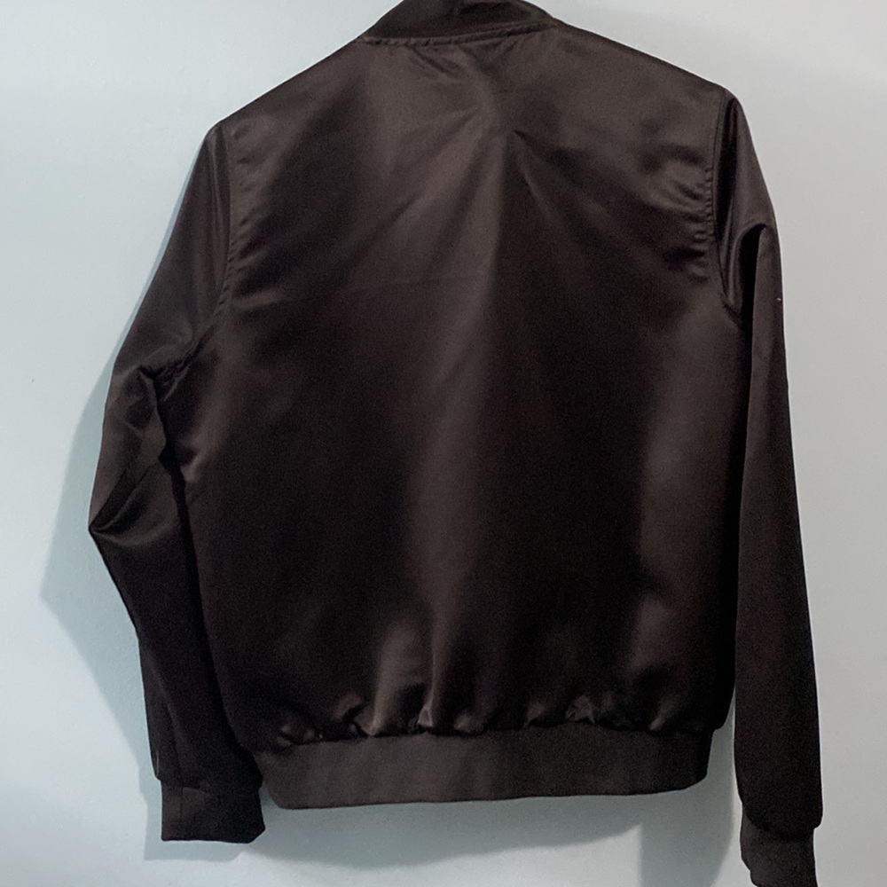 Satiny Soft Bomber Jacket Bird & Flower Embroidery by Ci Sono Originals M EUC - Picture 4 of 9